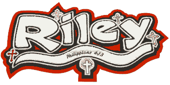 Large Name Patch with embroidered crosses created by CustomChenillePatches.com