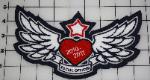 Custom wing with heart design.  A very beautiful chenille patches with great versatility for customization to the customers needs.