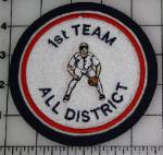 This is a four inch sleeve chenille baseball patch with an embroidered insert of an infielder.