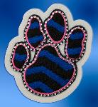 Chevron Print Paw Chenille Patch