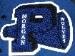 A letter patch imposed upon a large Megaphone deigns.  Used for the front of cheerleader jackets and bags.  
