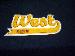 A large name patch with a tail.  Gold chenille with a Cardinal Red outline on White Felt.