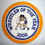 wrestling chenille patch with 2 wrestlers