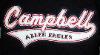 Campbell Chenille Back Patch with Tail.  Very popular style of chenille patches for letterman jackets